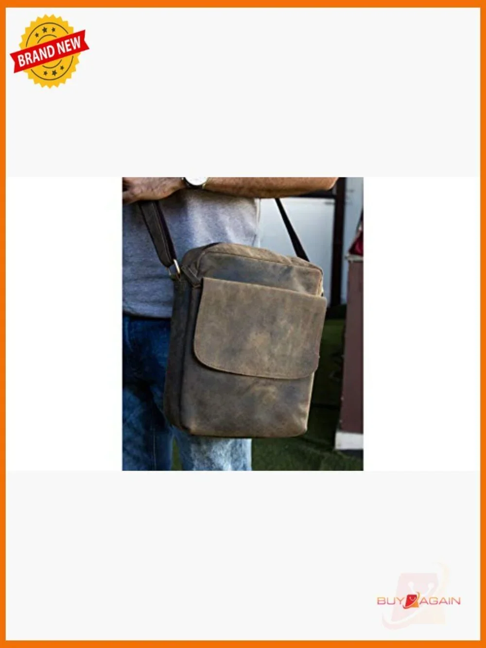 Leather Crossbody Bag Messenger Satchel Tablet Bag 11 Inch Unisex